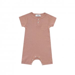 Edel Weiss Modal Kumaş Cepli Kısa Kollu Kız Erkek Bebek Tulum
